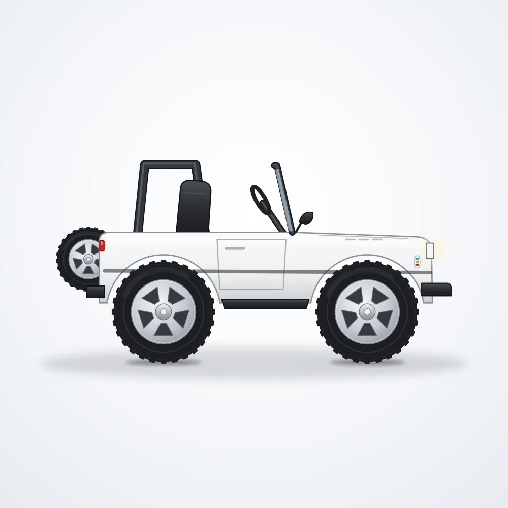 Dolu Akülü Jeep 12V — Beyaz