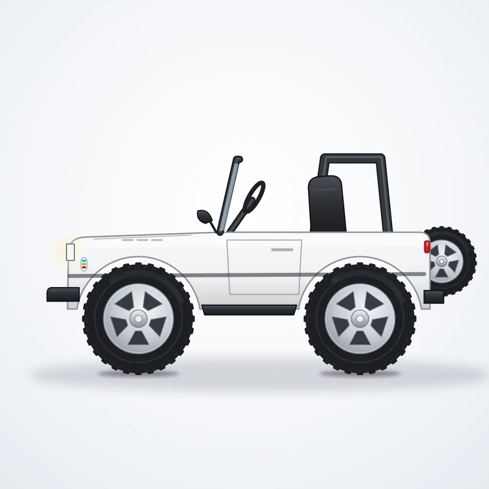 Dolu Akülü Jeep 12V — Beyaz