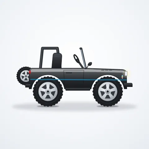Dolu Akülü Jeep 12V — Siyah