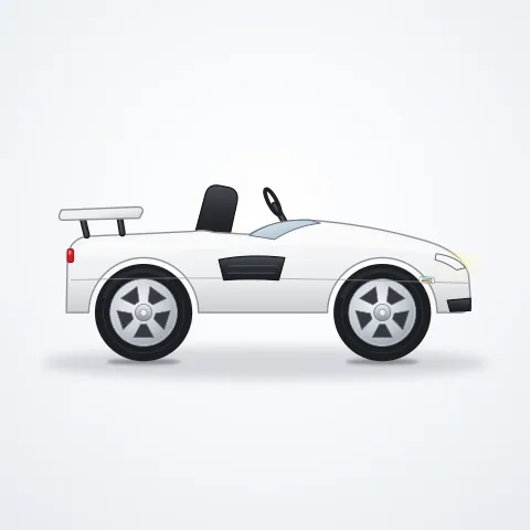 Cool Motor Akülü Yarış Arabası — Beyaz