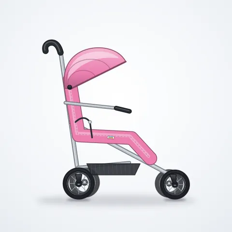 BYT Lite Baston Bebek Arabası — Pembe