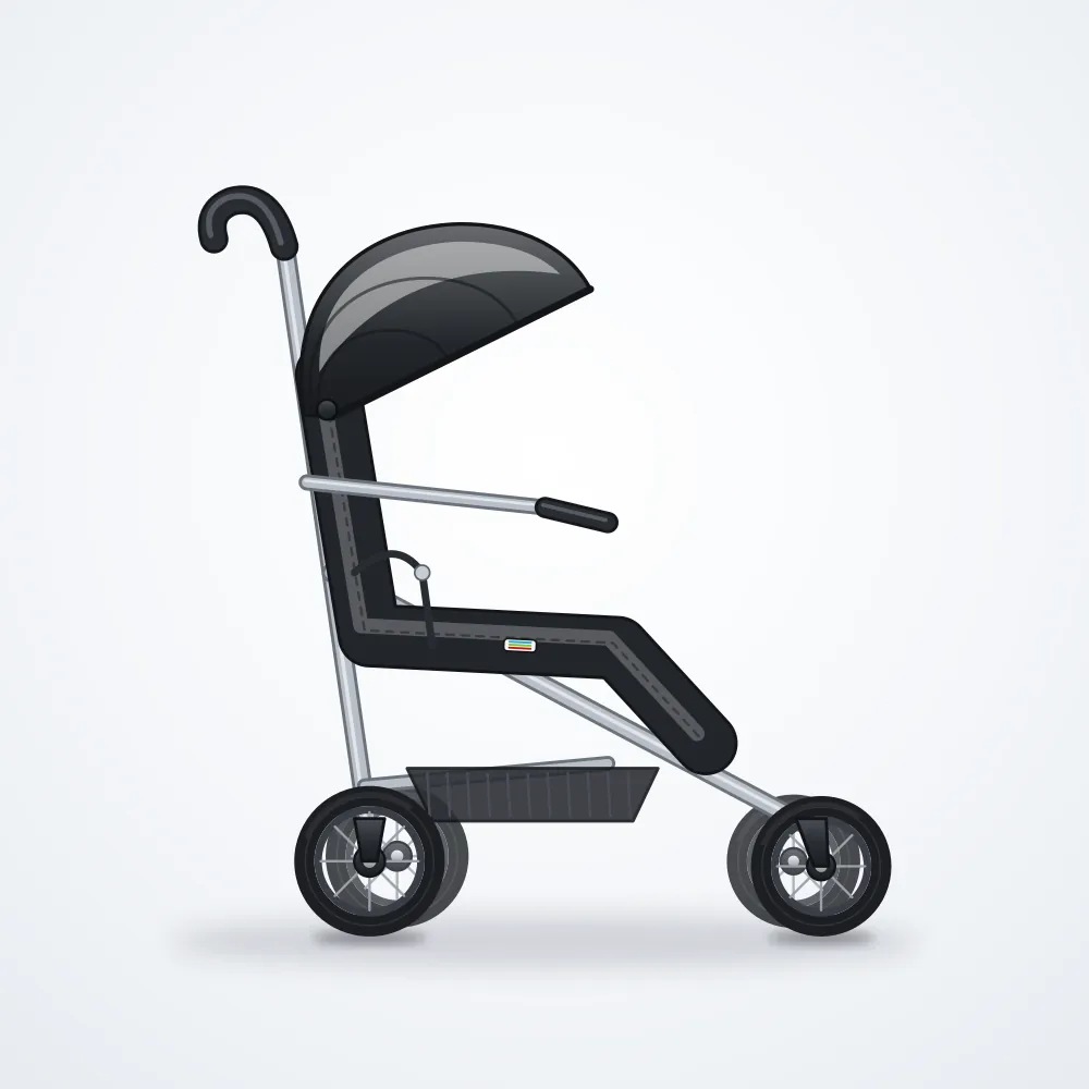 BYT Lite Baston Bebek Arabası — Siyah