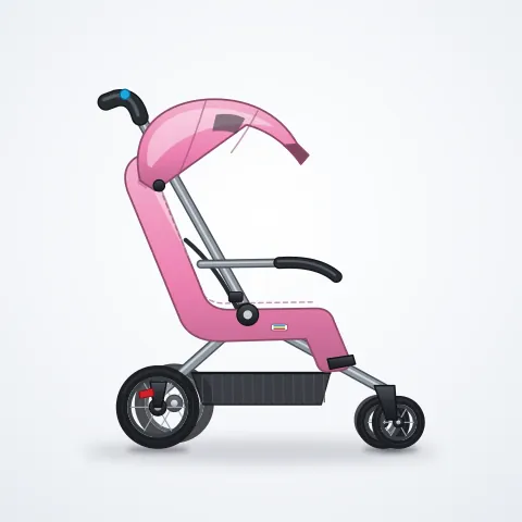 Joell Tek Elle Katlanır Bebek Arabası — Pembe
