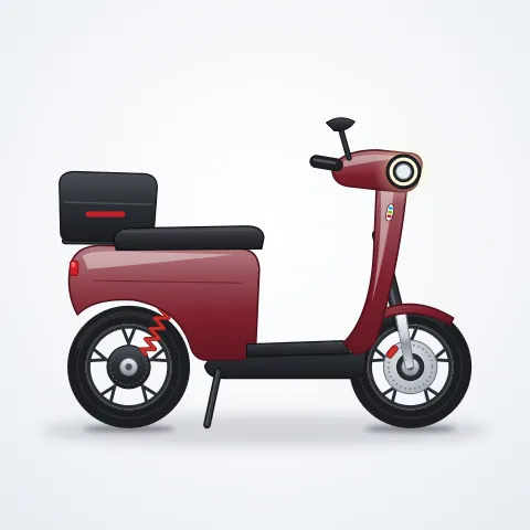 Voltis City M2 Elektrikli Moped — Bordo