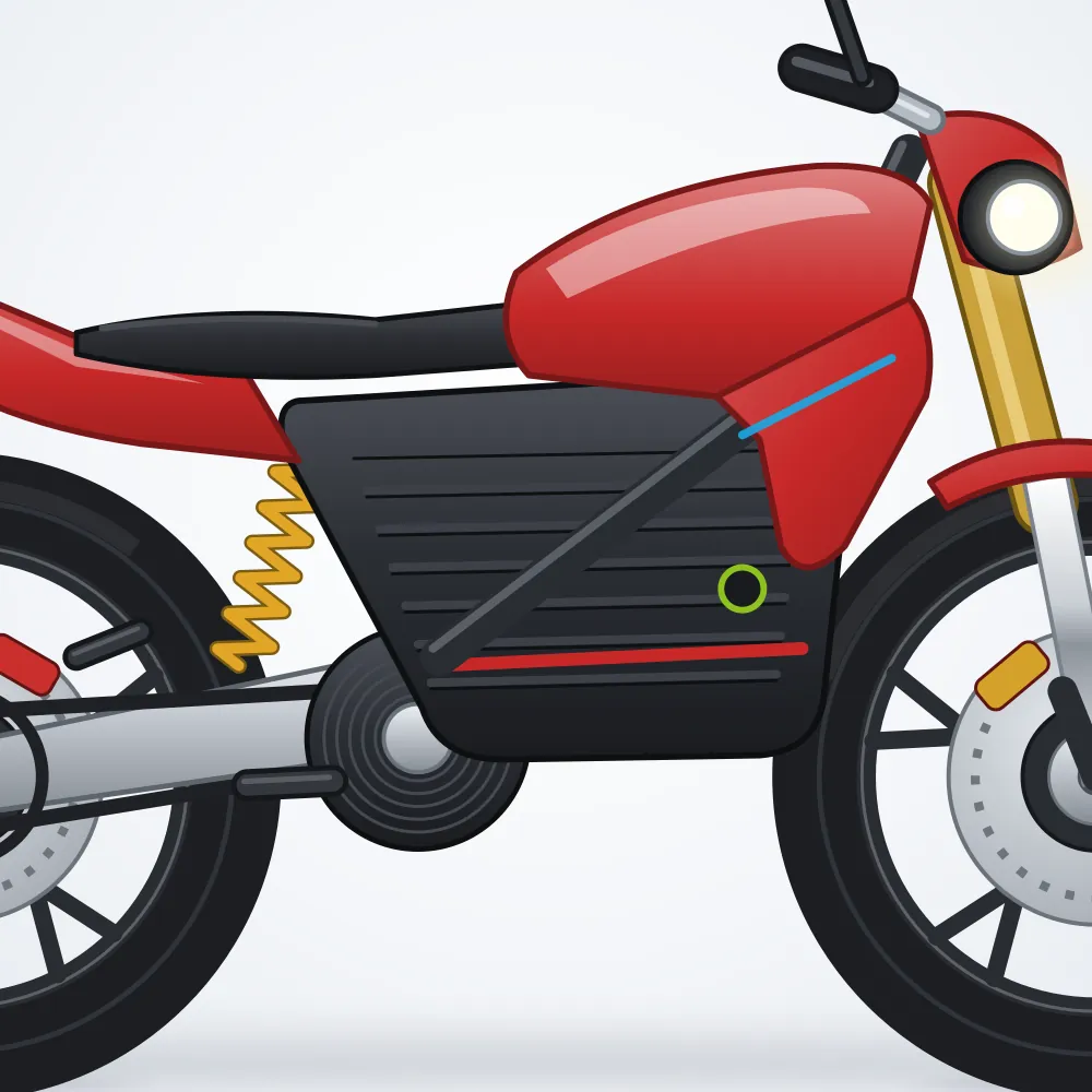 BYT Volt S1 Elektrikli Motosiklet — Kırmızı