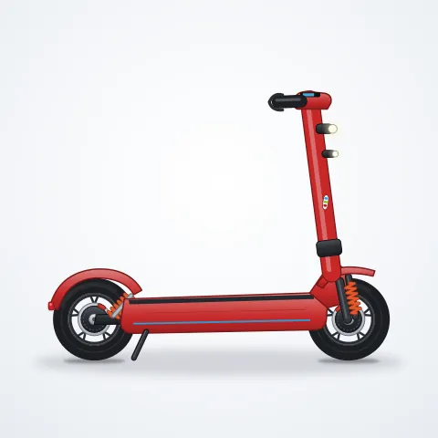 Voltis Pro X Çift Motorlu Scooter — Kırmızı