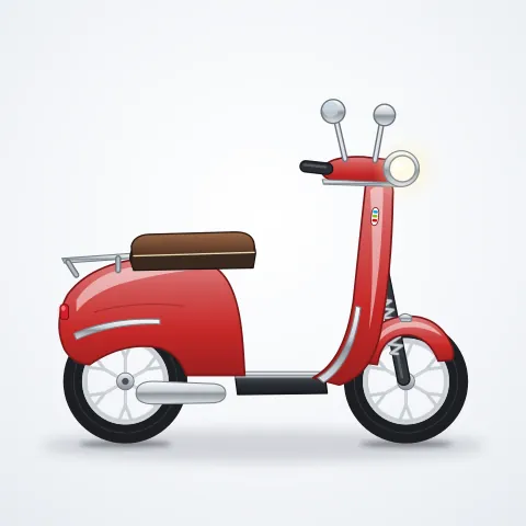 BYT Retro 125 Motor Scooter — Kırmızı