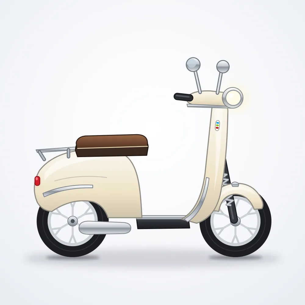 BYT Retro 125 Motor Scooter — Krem
