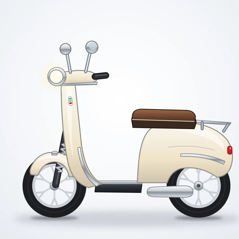 BYT Retro 125 Motor Scooter — Krem