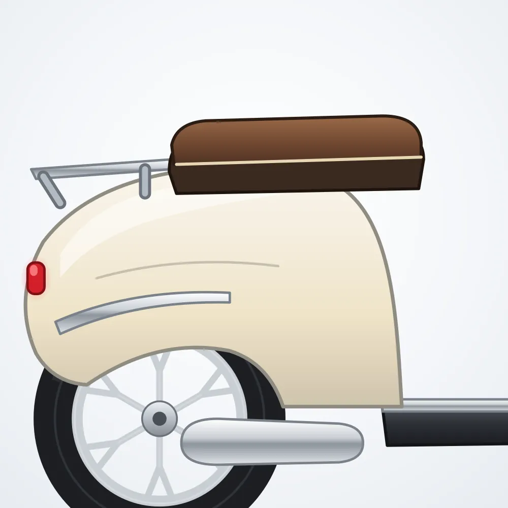 BYT Retro 125 Motor Scooter — Krem