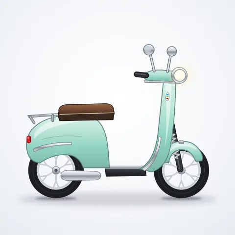 BYT Retro 125 Motor Scooter — Mint
