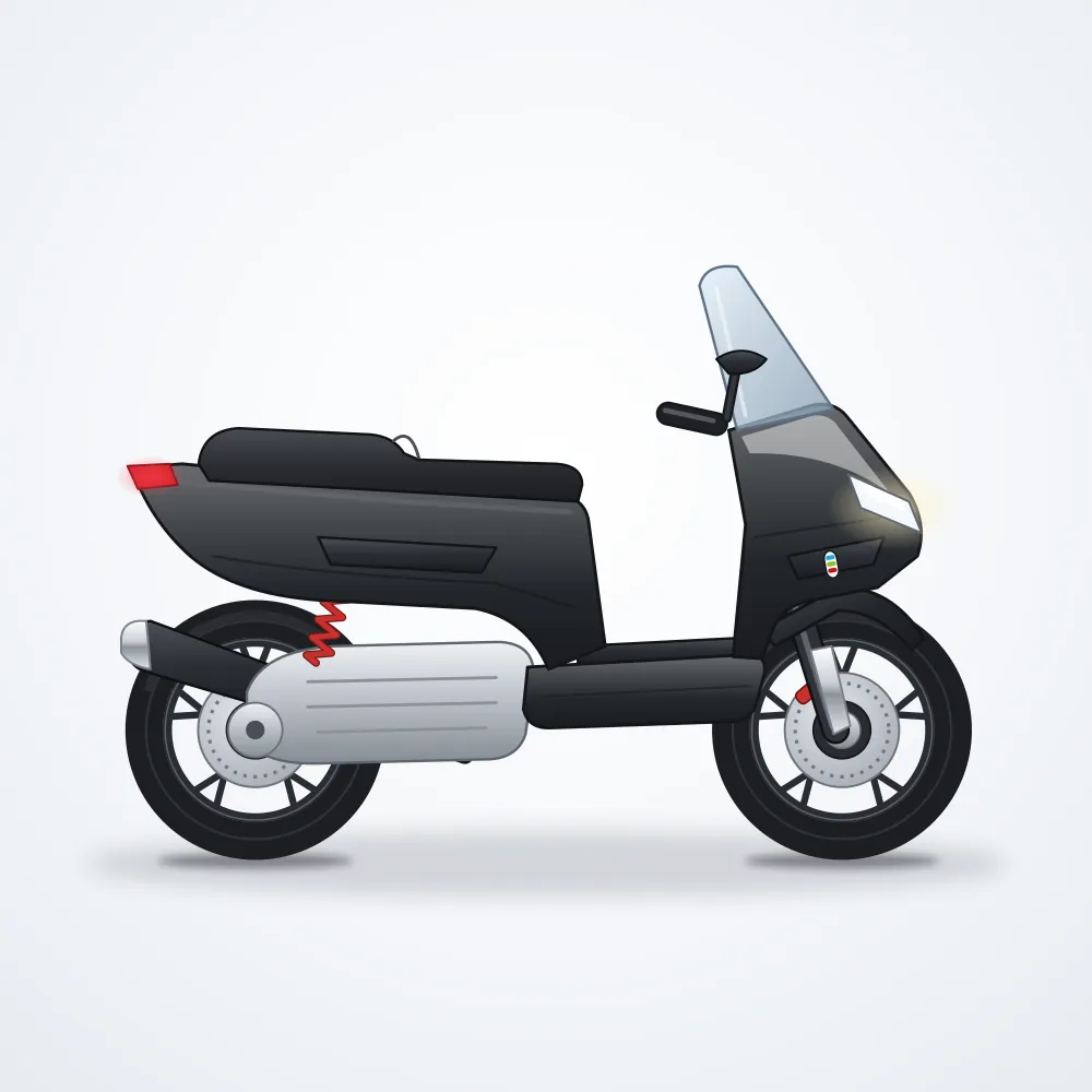 Kuzey Sport 150 Motor Scooter — Siyah
