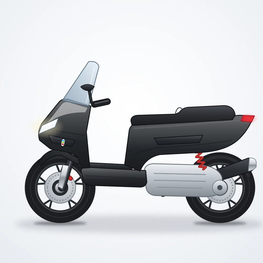 Kuzey Sport 150 Motor Scooter — Siyah